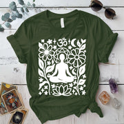 Garden of Om T-Shirt Mockup Military Green