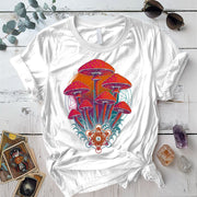 Geometric Mushrooms T-Shirt Mockup White