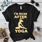I'm Nicer After Yoga T-Shirt Mockup Black