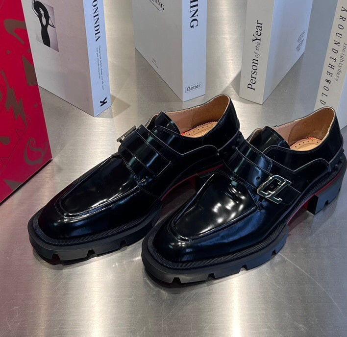 cl our georges loafer black patent calfskin
