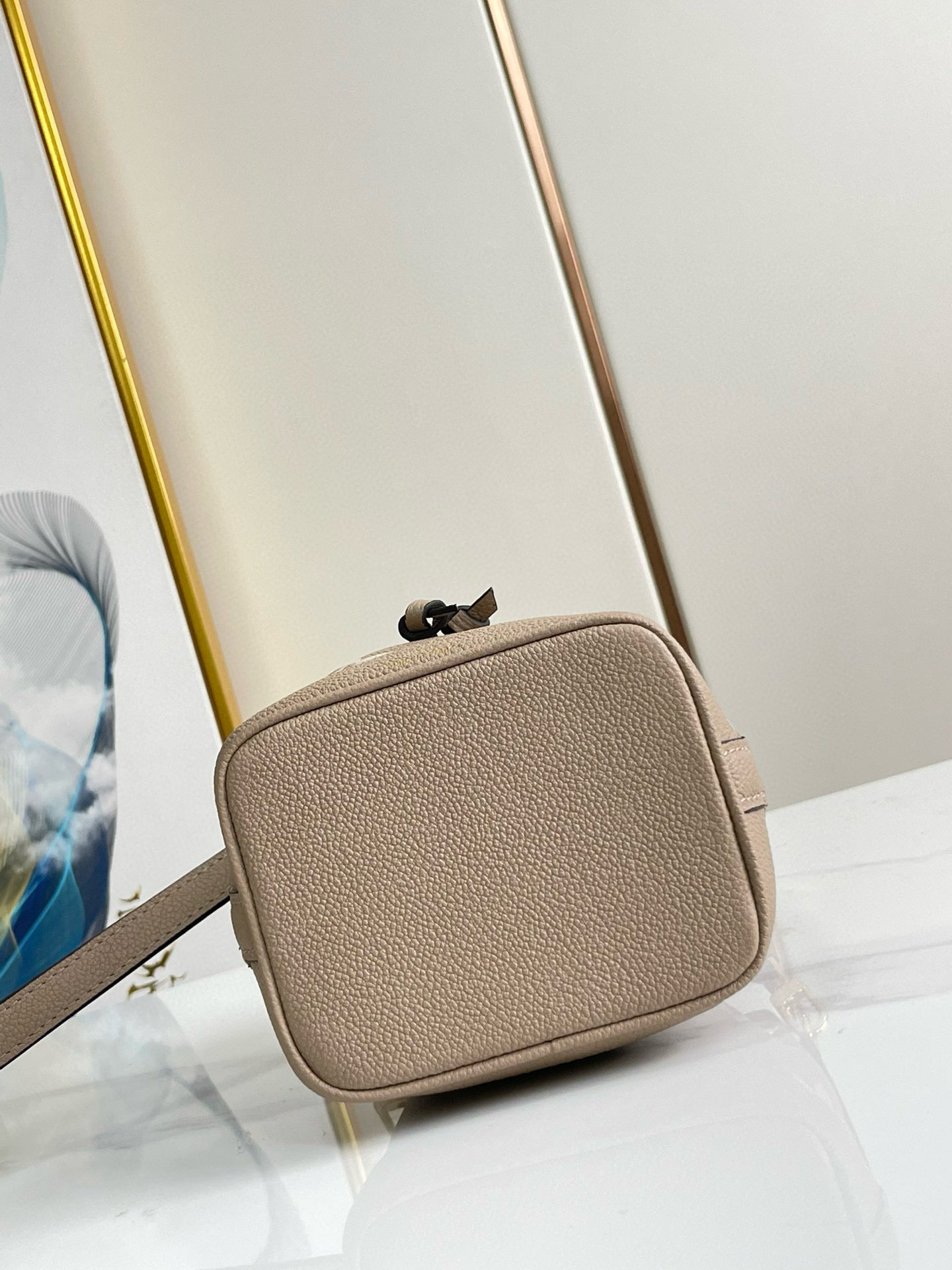 nano noe 13 grey bicolor grey monogram gold hardware