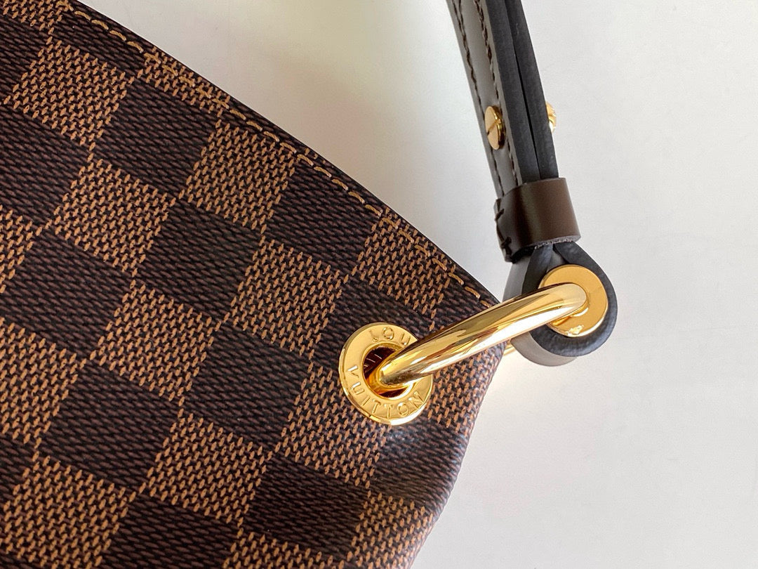 Gracefull MM 40cm hobo bag damier ebene canvas