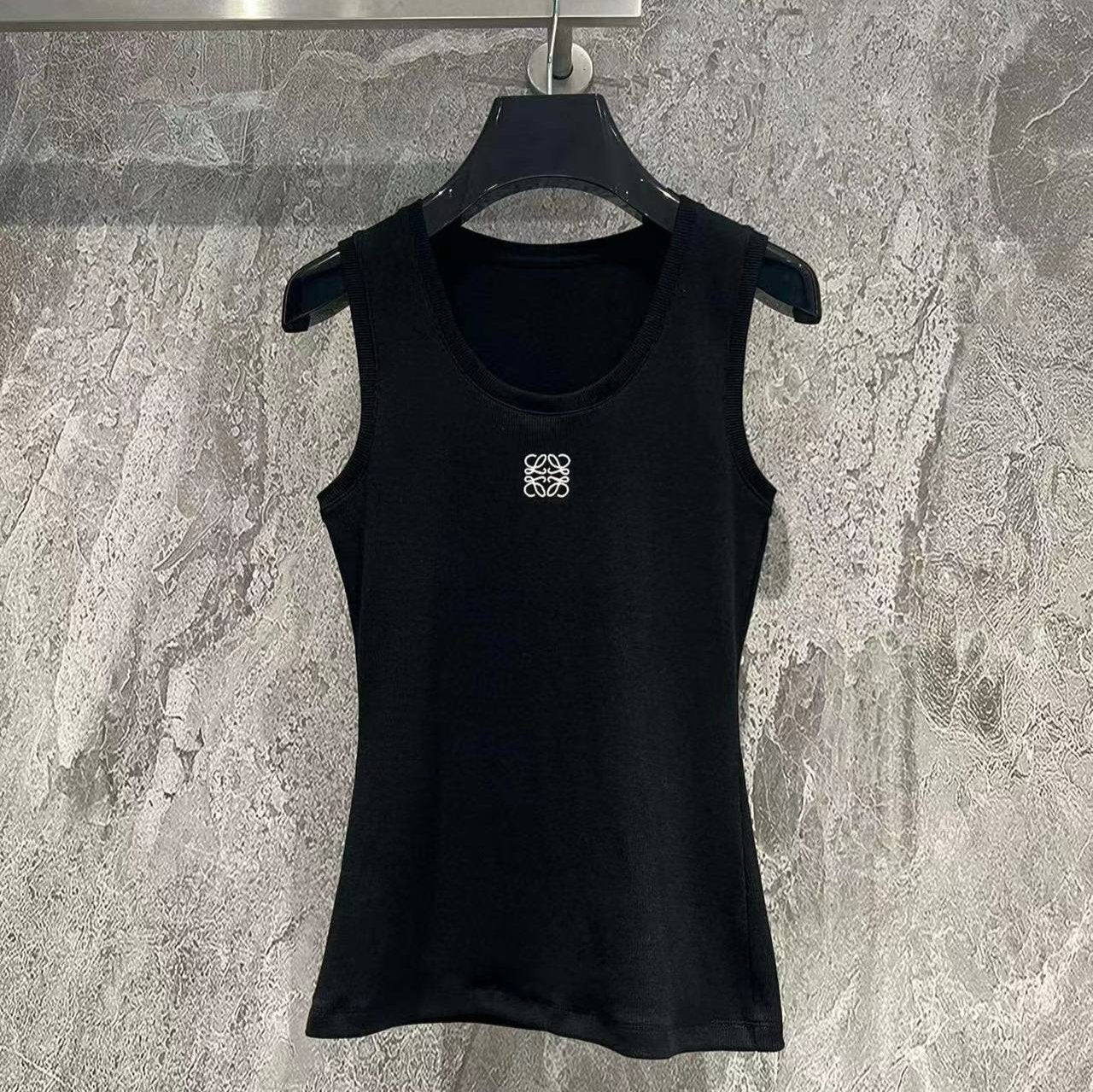Anagram Tank Top Black Cotton