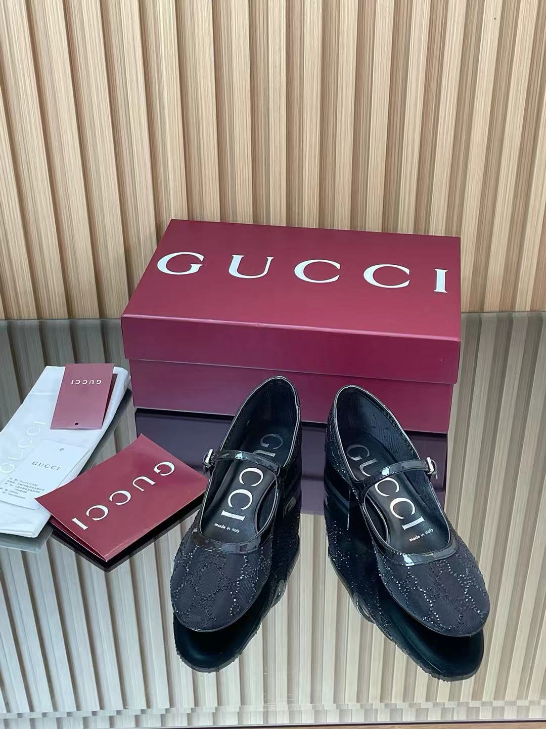 Women's GG crystal ballet flats