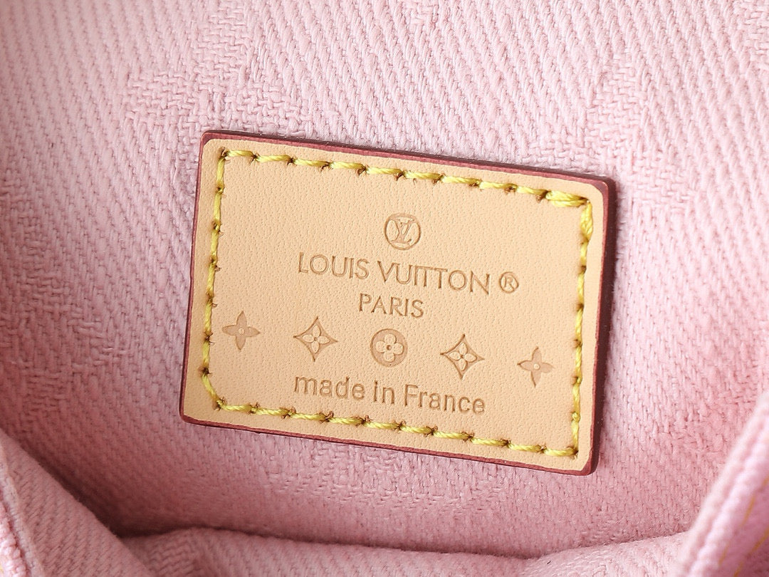 LV Sunset Bag 27cm Pink Monogram Denim Gold Hardware