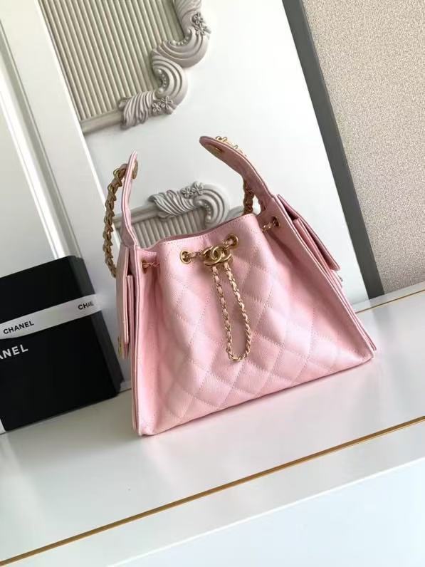 CC 25C Hobo Bag 30cm Pink Grained Calfskin