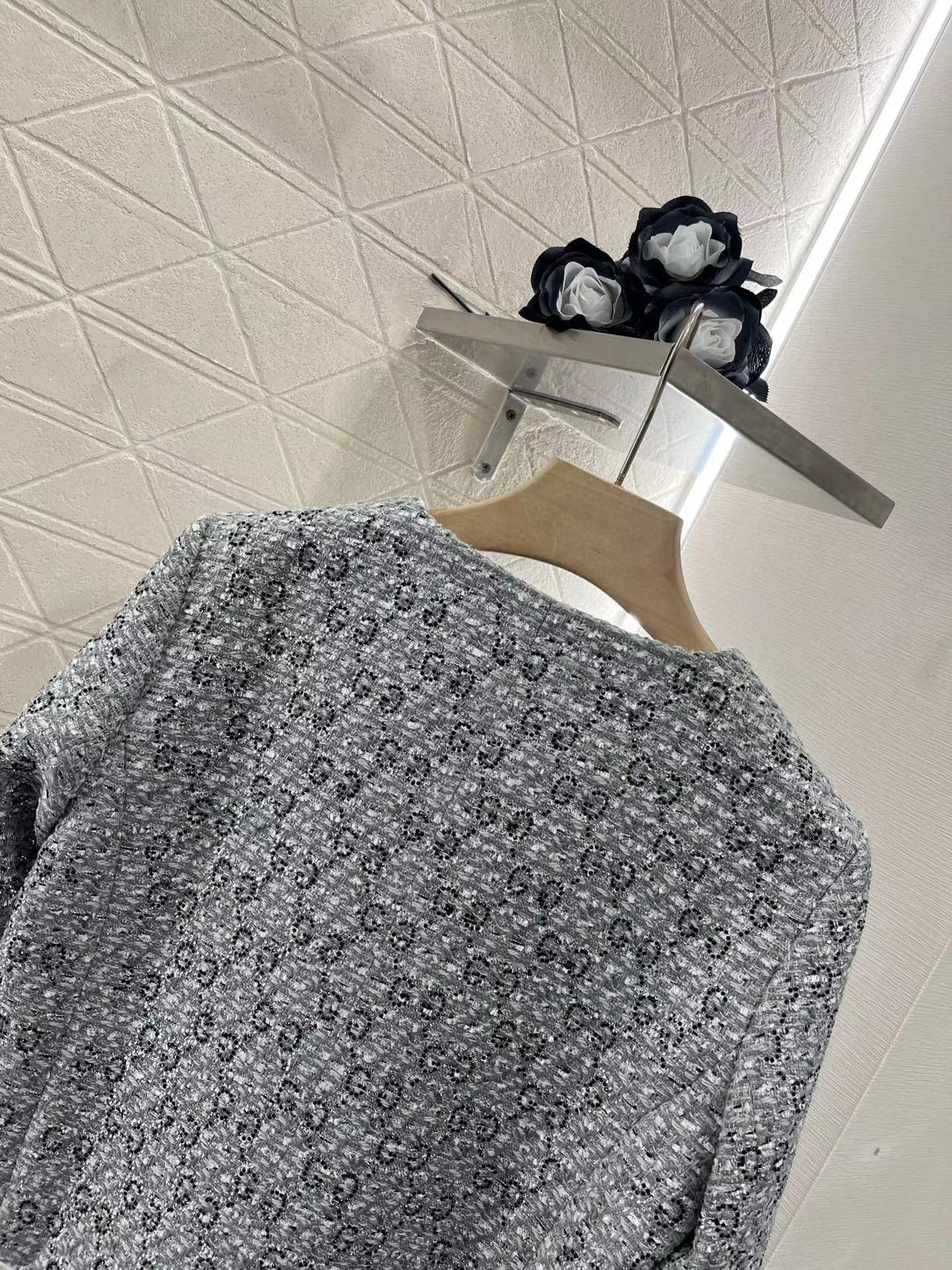 GG Coat Grey Tweed Coat