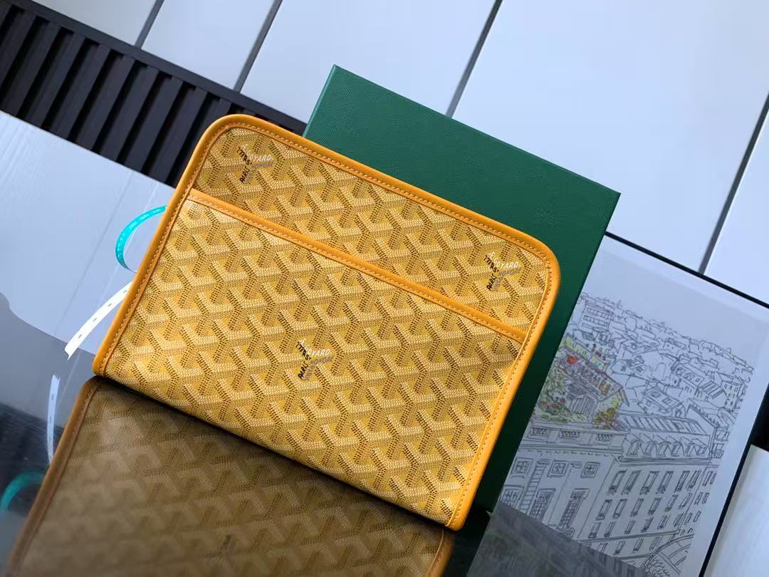 Goyard Jouvence MM Toiletry Bag Yellow Calfskin