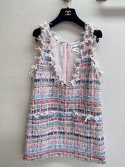 CC V-Shift Dress Multicolor Tweed
