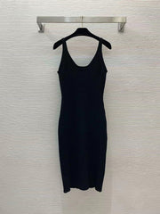 VERSACE RIBBER STRETCH BLACK KNIT DRESSSZ