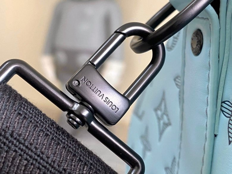 LV  Keepall Bandouliere 50 Travel Bag  Light Blue Monogram Calfskin