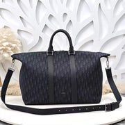 Weekender 40 Dior Oblique Jacquard  Black Grained Calfskin Frabic