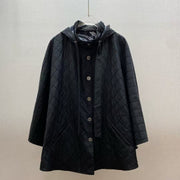 Chanel 25S Cape Coat Style 220 Black Silk Polyester