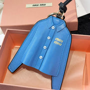Miu Miu Keychain Trick Blue Black Leather