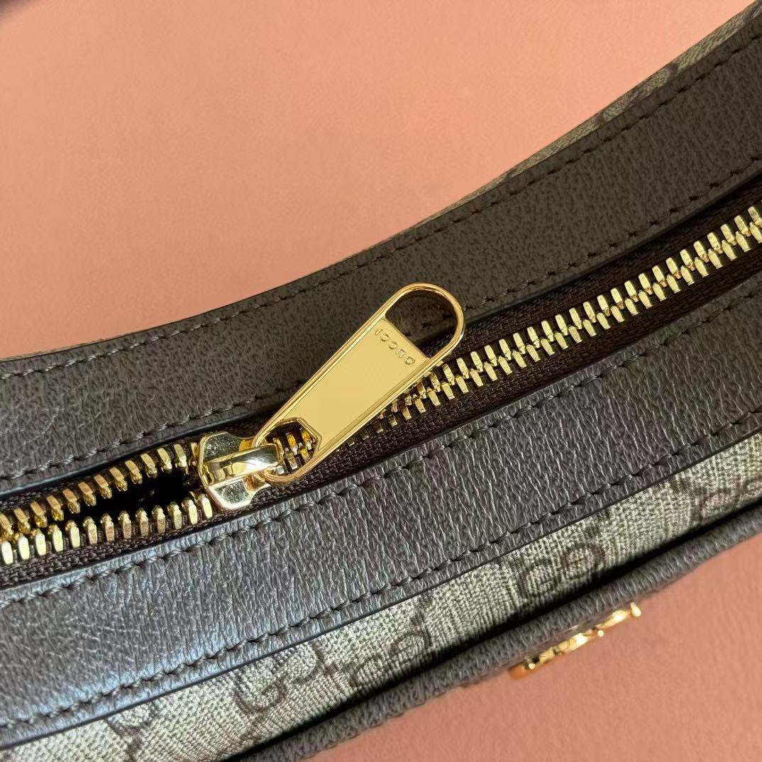 Gucci Ophidia 20cm Bag Ebony mix Beige Canvas Leather