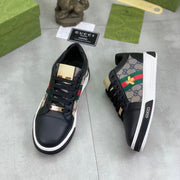 GG 25 Men's ACE Sneaker Black Sheepskin Canvas