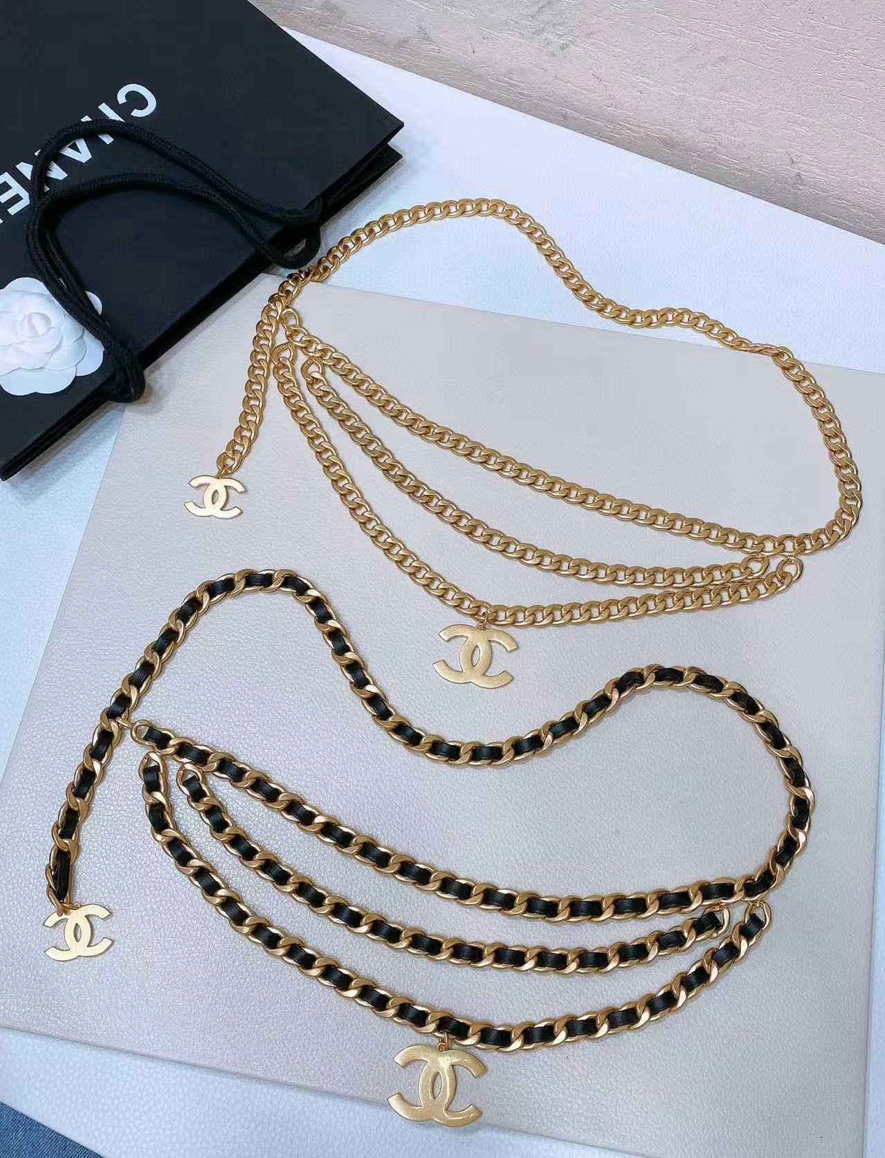 Chanel Chain Belt Metallic Leather