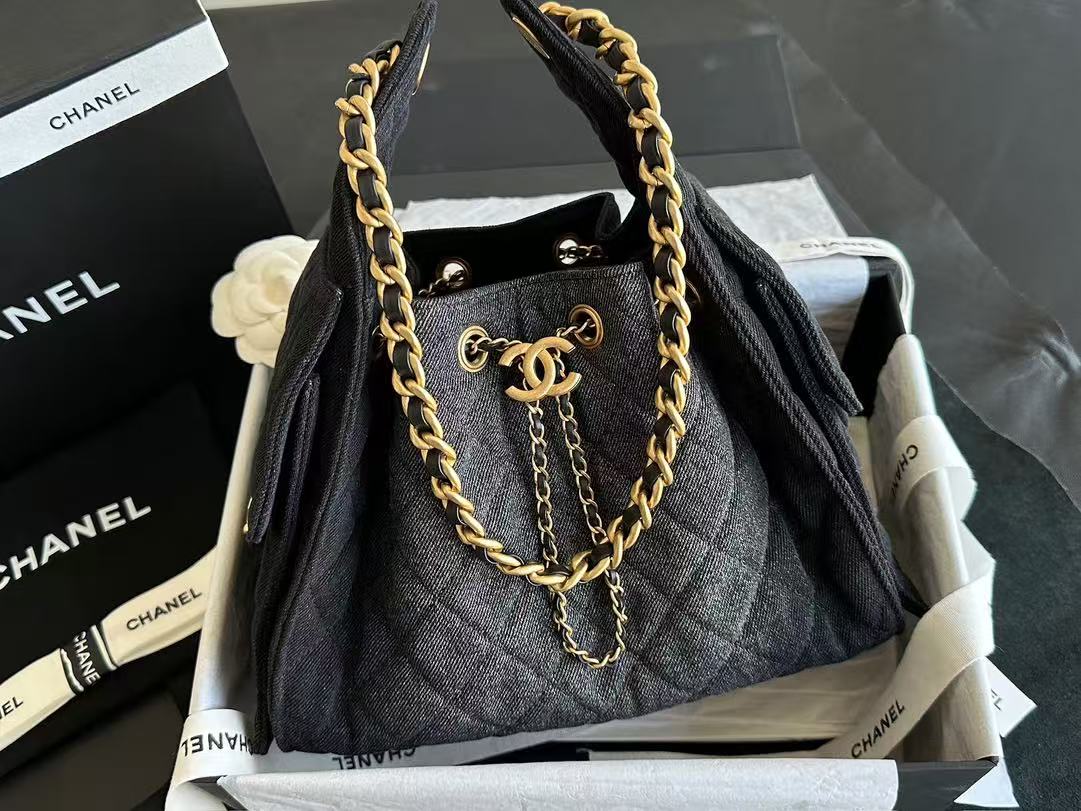 CC 25C Hobo Bag 30cm Black Denim