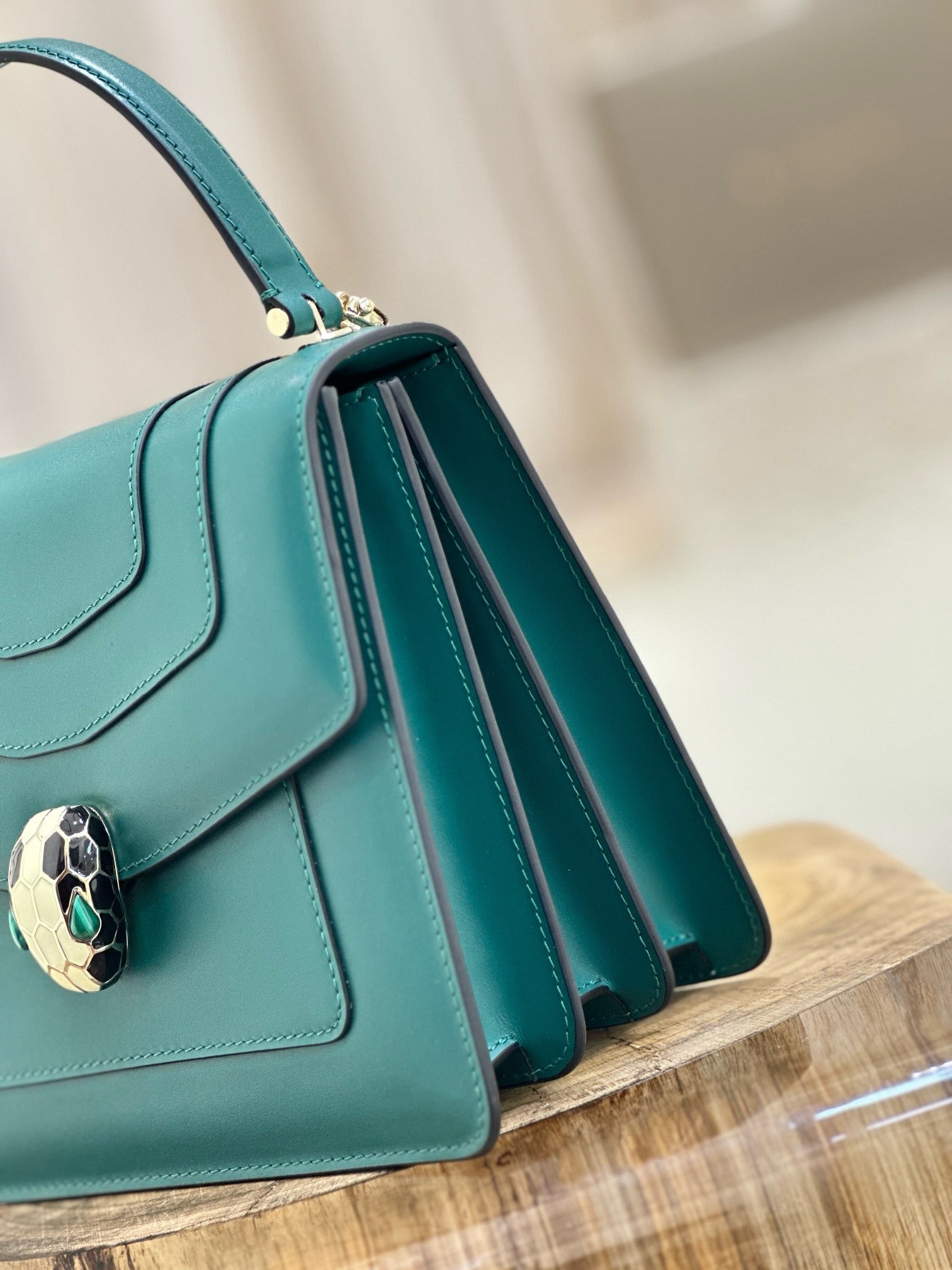 Bvlgari 2025 Serpenti Forever Bag 18cm Emerald Green Calfskin