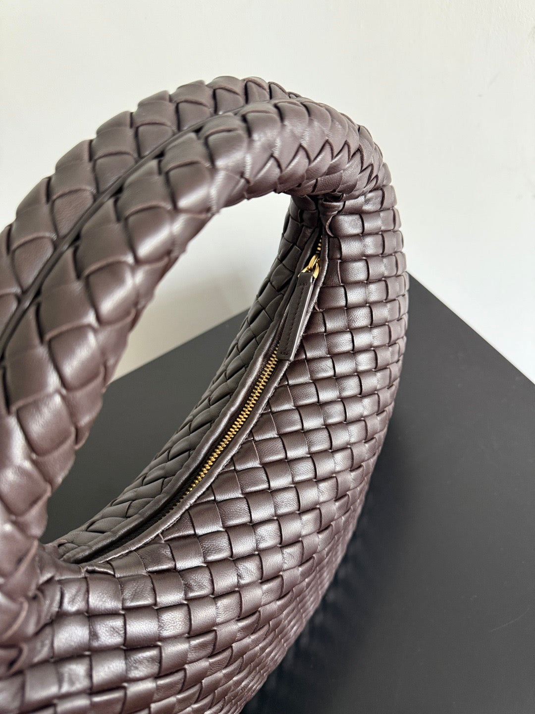 Bottega Veneta Shoulder Bag Brown Intrecciato Leather