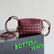 Bottega Veneta 2026 Mini Loop Metal Knot Camera Bag 17cm Burgundy Lambskin