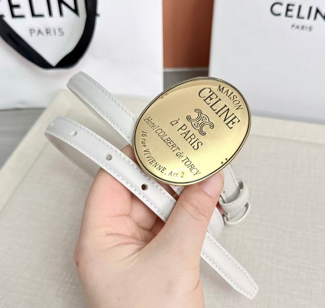 Celine Paris Belt 23mm With Signature Round Buckle