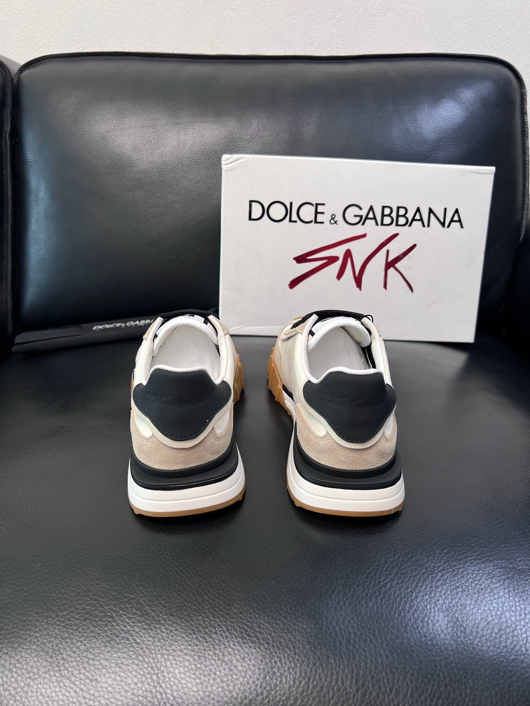 Dolce & Gabbana 2026 DG Athletic Sneakers Beige Black Suede Leather