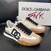 Dolce & Gabbana 2026 DG Athletic Sneakers Beige Black Suede Leather