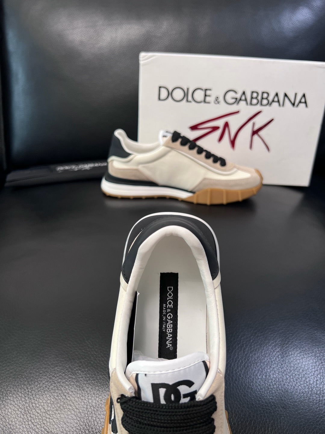 Dolce & Gabbana 2026 DG Athletic Sneakers Beige Black Suede Leather