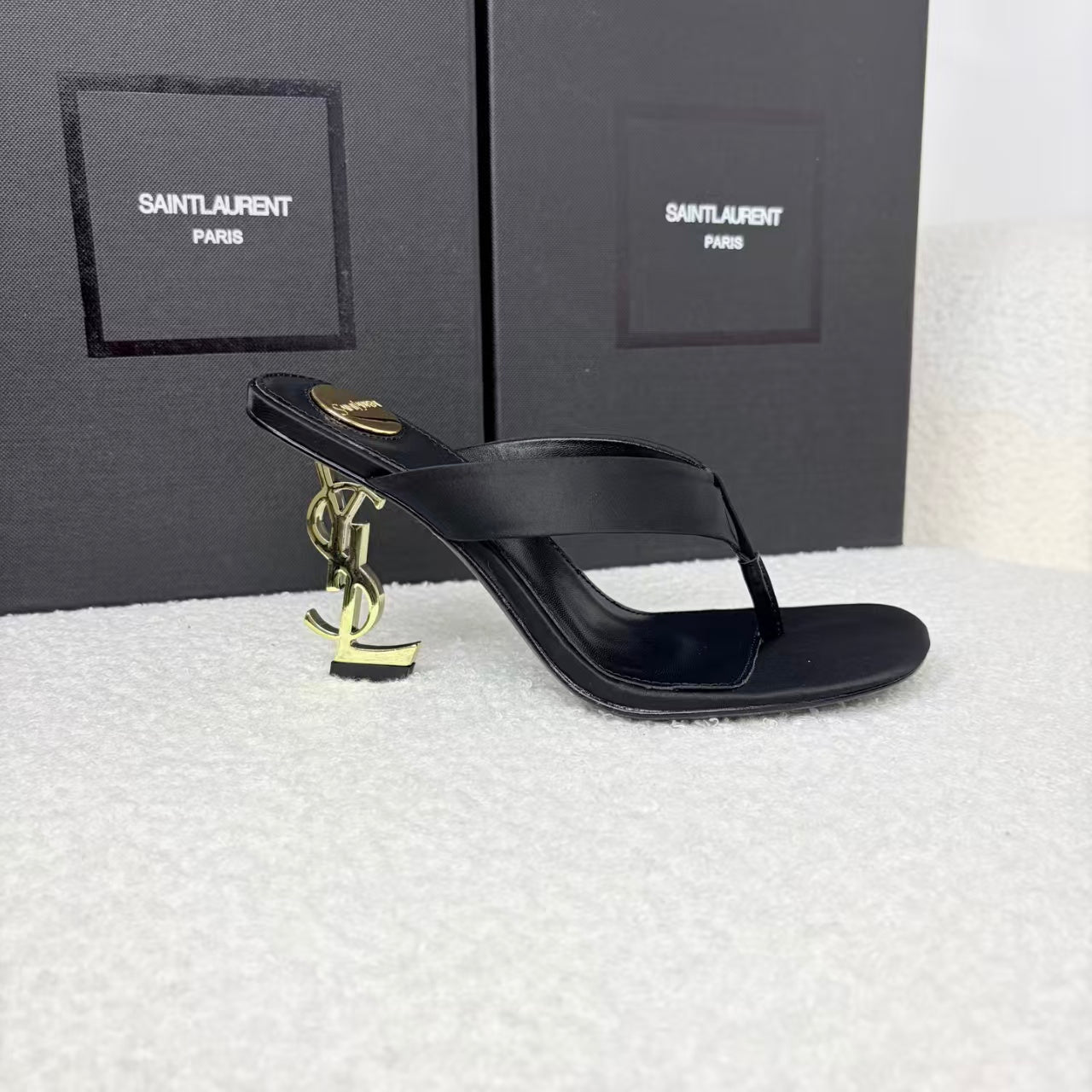 YSL 2026 Opyum Sandal 85mm Satin Leather