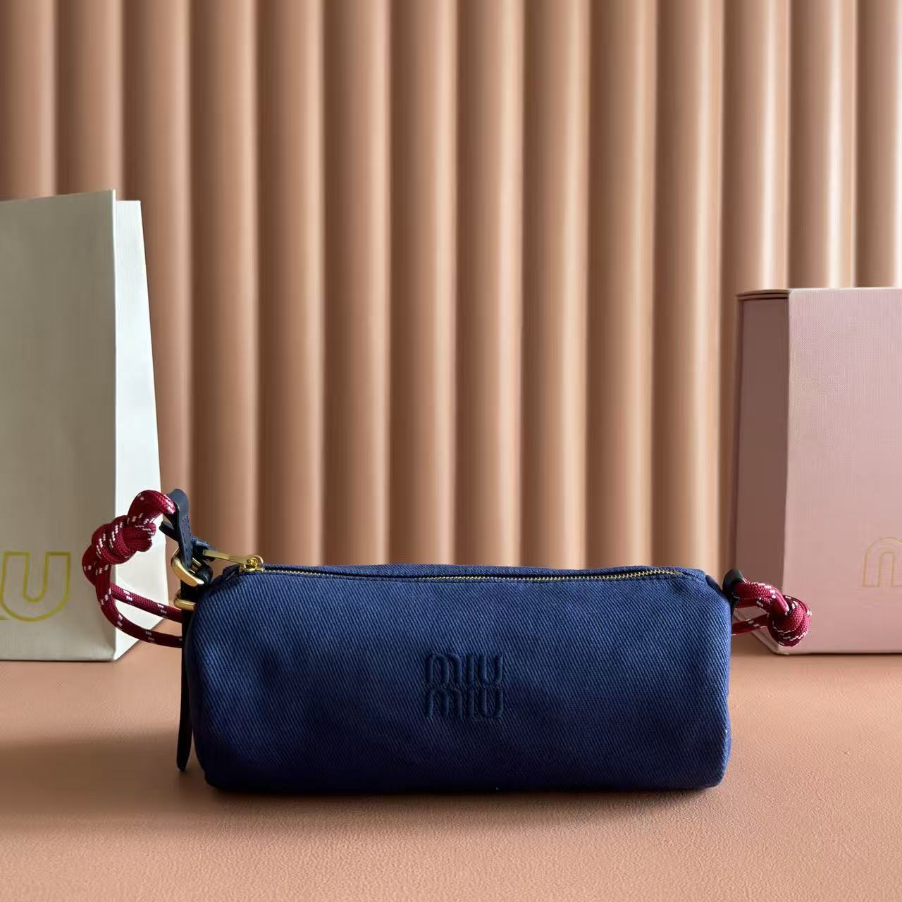 Miumiu 2026 Bag 22cm Suede Canvas Leather