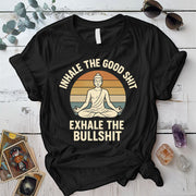 Inhale The Good Shit Buddha T-Shirt Mockup Black