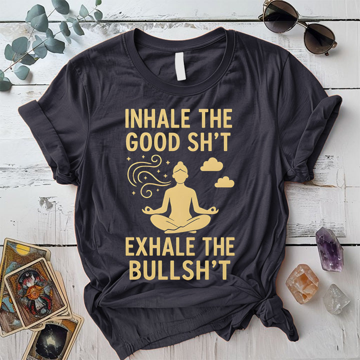 Inhale The Good Shit T-Shirt Mockup dark-heather-grey