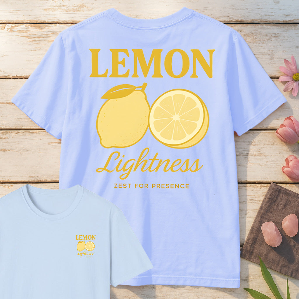 Lemon Lightness T-Shirt Mockup light-blue