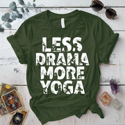 Less Drama More Yoga T-Shirt Mockup military-green