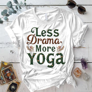 Less Drama More Yoga T-Shirt Mockup White