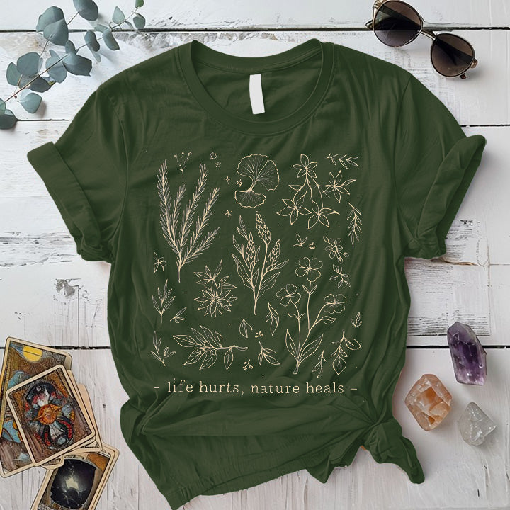 Life Hurt Nature Heals T-Shirt Mockup White