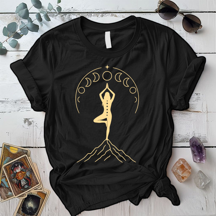 Lunar Goddess Mountain T-Shirt Mockup Black