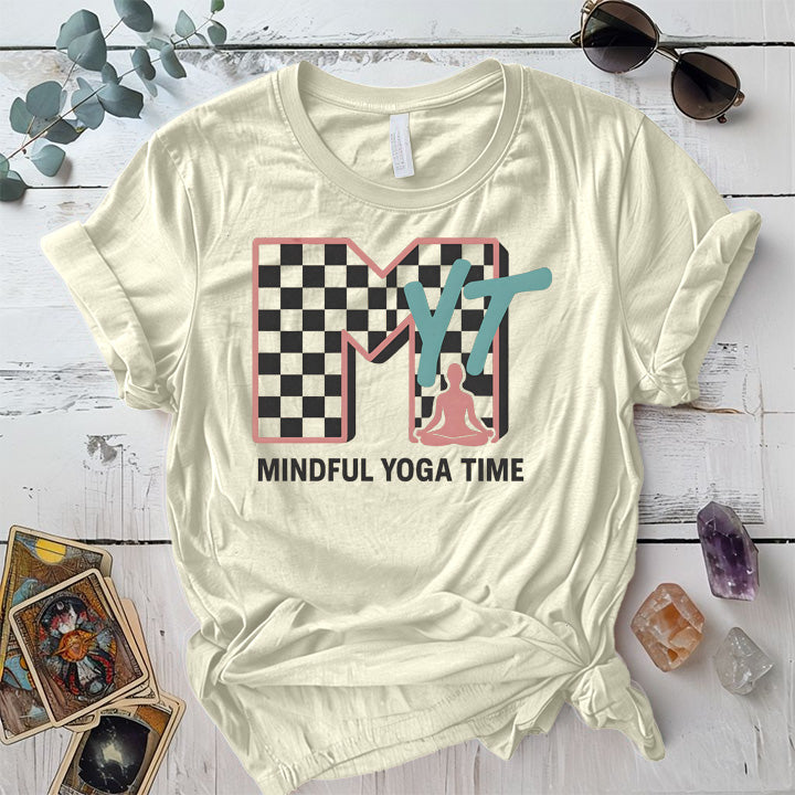 Mindful Yoga Time T-Shirt Mockup natural