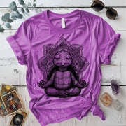 Meditating Turtle Mandala T-Shirt Mockup Heather Radiant Orchid