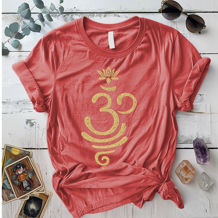 Om Infinity T-Shirt Mockup Coral Silk