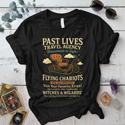 Past Lives Travel Agency T-Shirt Mockup Black
