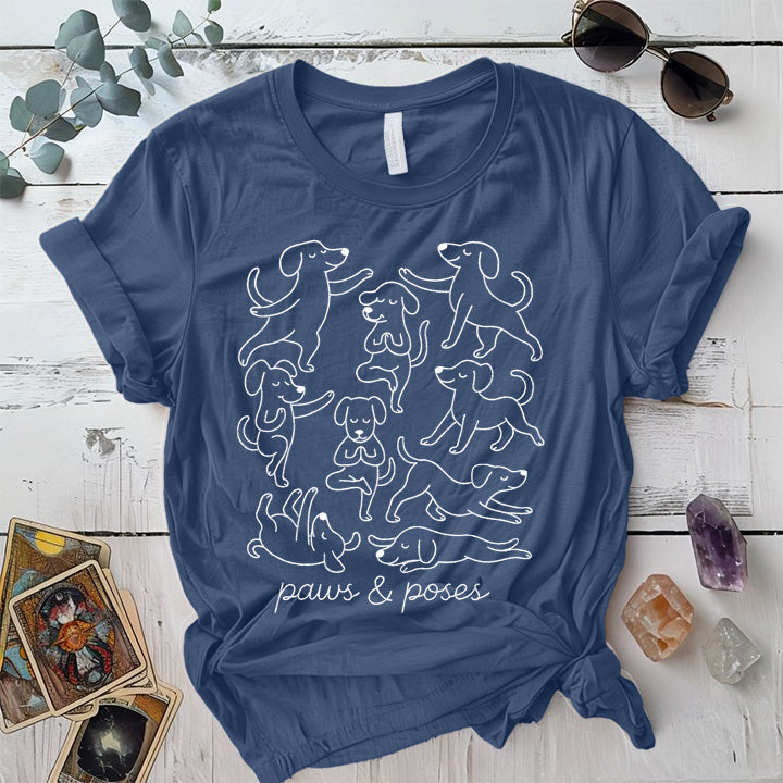 Paws and Poses T-Shirt Mockup indigo-blue