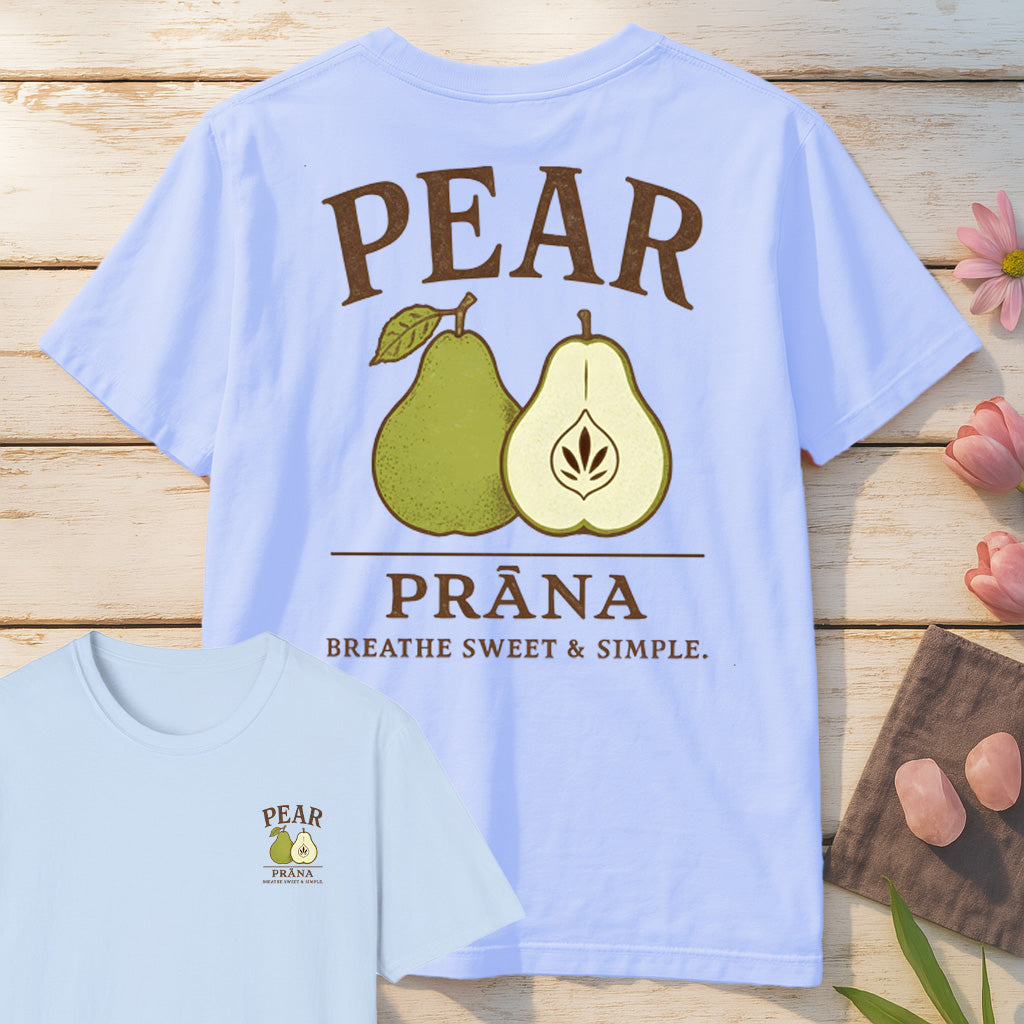 Pear Prana T-Shirt Mockup light-blue