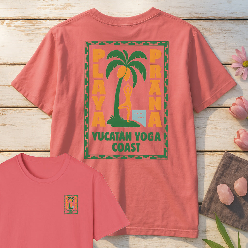 Playa Prana T-Shirt Mockup maroon