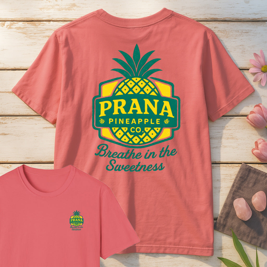 Prana Pineapple Co T-Shirt Mockup coral-silk