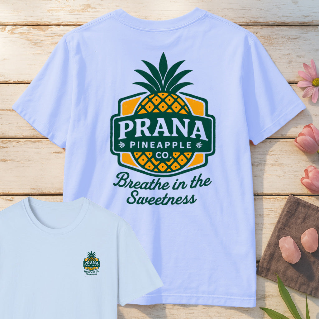 Prana Pineapple Co T-Shirt Mockup light-blue
