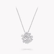 THREADS SILVER DIAMOND NECKLACE