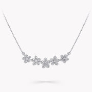 WILD FLOWER SILVER DIAMOND LINE NECKLACE