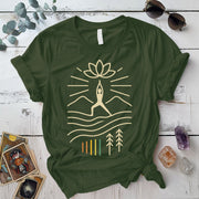 Radiant Warrior Horizon T-Shirt Mockup Military Green